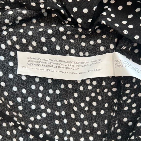 Zara Black White Polka Dot Ruffle Romper Dress - Picture 8 of 9